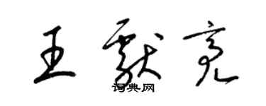 梁锦英王献亮草书个性签名怎么写