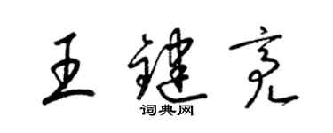 梁锦英王键亮草书个性签名怎么写