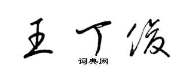 梁锦英王丁俊草书个性签名怎么写