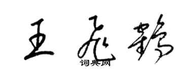 梁锦英王飞鹤草书个性签名怎么写