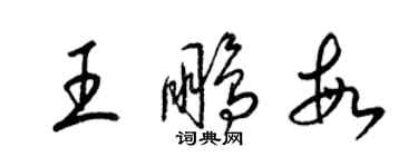 梁锦英王鹏敏草书个性签名怎么写