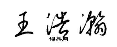 梁锦英王浩瀚草书个性签名怎么写