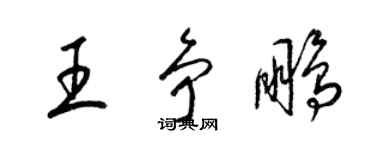 梁锦英王争鹏草书个性签名怎么写