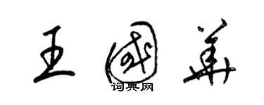 梁锦英王国华草书个性签名怎么写