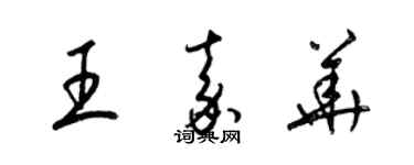 梁锦英王嘉华草书个性签名怎么写