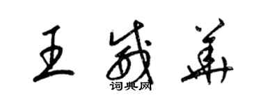梁锦英王威华草书个性签名怎么写