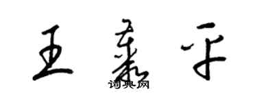 梁锦英王丛平草书个性签名怎么写