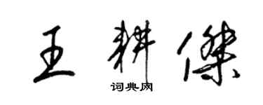 梁锦英王耕杰草书个性签名怎么写