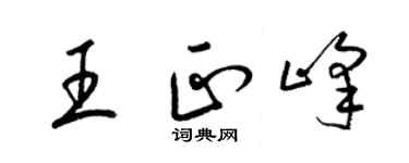 梁锦英王正峰草书个性签名怎么写