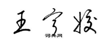 梁锦英王宁姣草书个性签名怎么写