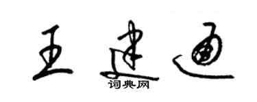 梁锦英王建通草书个性签名怎么写