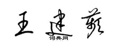 梁锦英王建苹草书个性签名怎么写