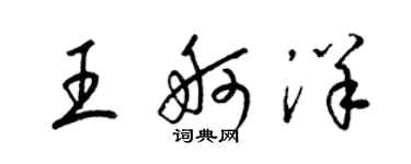 梁锦英王舸洋草书个性签名怎么写