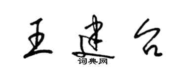 梁锦英王建台草书个性签名怎么写