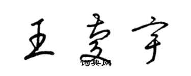 梁锦英王庆宇草书个性签名怎么写