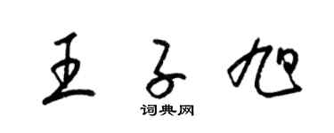 梁锦英王子旭草书个性签名怎么写