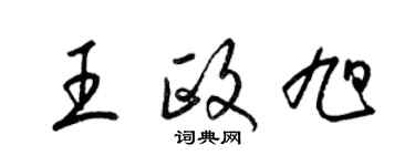 梁锦英王政旭草书个性签名怎么写
