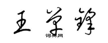 梁锦英王单锋草书个性签名怎么写