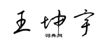 梁锦英王坤宇草书个性签名怎么写