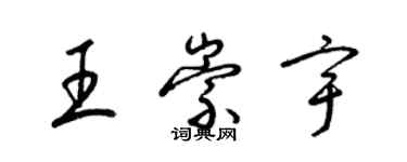 梁锦英王崇宇草书个性签名怎么写