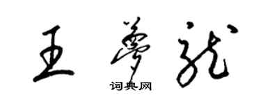 梁锦英王梦龙草书个性签名怎么写