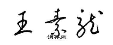梁锦英王素龙草书个性签名怎么写