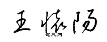 梁锦英王怀阳草书个性签名怎么写