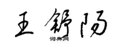 梁锦英王舒阳草书个性签名怎么写
