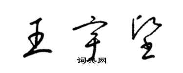 梁锦英王宇坚草书个性签名怎么写