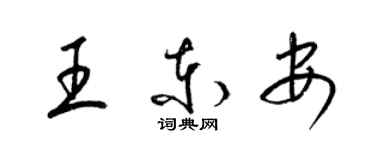 梁锦英王东安草书个性签名怎么写