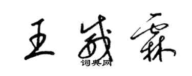 梁锦英王威霖草书个性签名怎么写