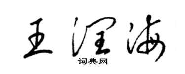 梁锦英王润海草书个性签名怎么写