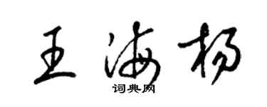 梁锦英王海杨草书个性签名怎么写