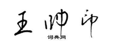 梁锦英王帅印草书个性签名怎么写