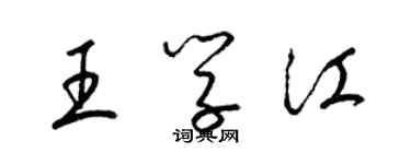 梁锦英王学江草书个性签名怎么写