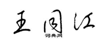 梁锦英王同江草书个性签名怎么写