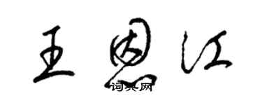 梁锦英王恩江草书个性签名怎么写