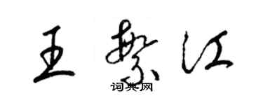梁锦英王繁江草书个性签名怎么写
