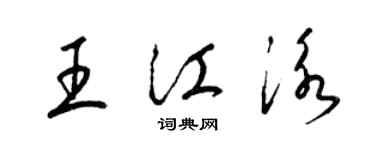 梁锦英王江泳草书个性签名怎么写