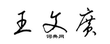 梁锦英王文广草书个性签名怎么写