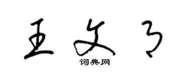 梁锦英王文月草书个性签名怎么写