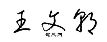 梁锦英王文朝草书个性签名怎么写