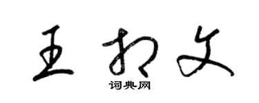 梁锦英王相文草书个性签名怎么写