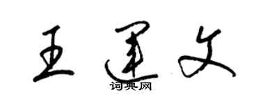 梁锦英王运文草书个性签名怎么写