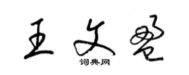 梁锦英王文盈草书个性签名怎么写