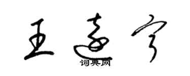 梁锦英王远宁草书个性签名怎么写