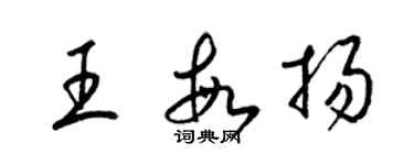 梁锦英王敏扬草书个性签名怎么写