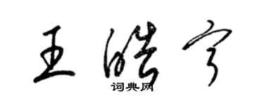 梁锦英王皓宁草书个性签名怎么写