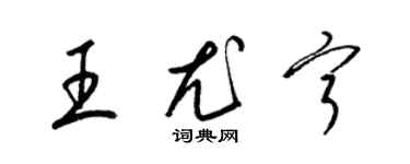 梁锦英王尤宁草书个性签名怎么写