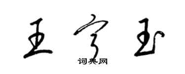 梁锦英王宁玉草书个性签名怎么写